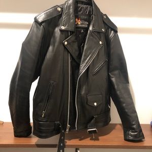 Xelement 'Classic' Men's Leather Biker Jacket sz M